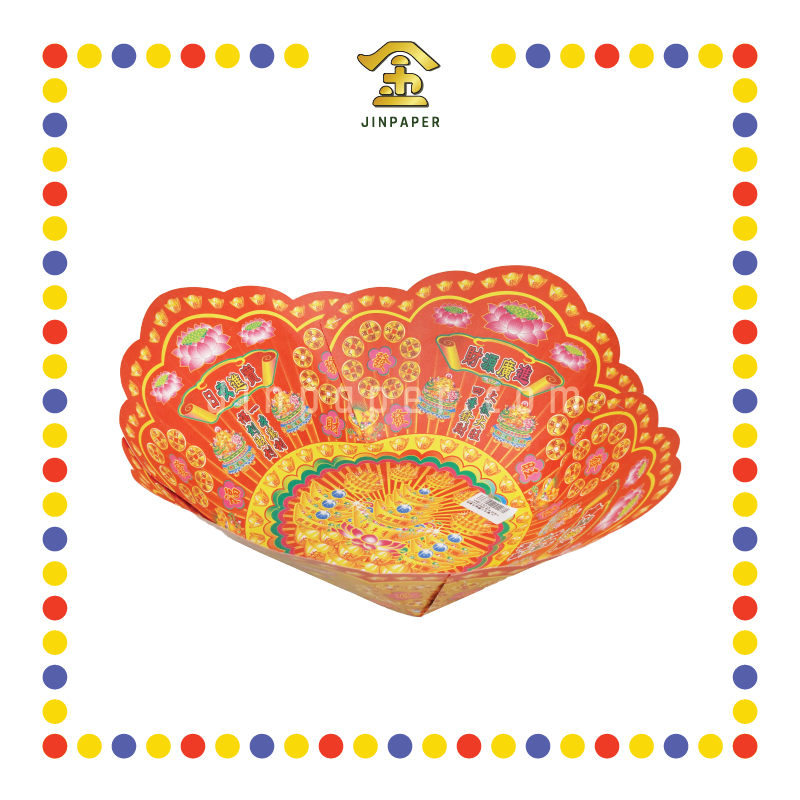 JOSS PAPER 彩色双面折便烫金鸿运元宝盘【小/中/大】