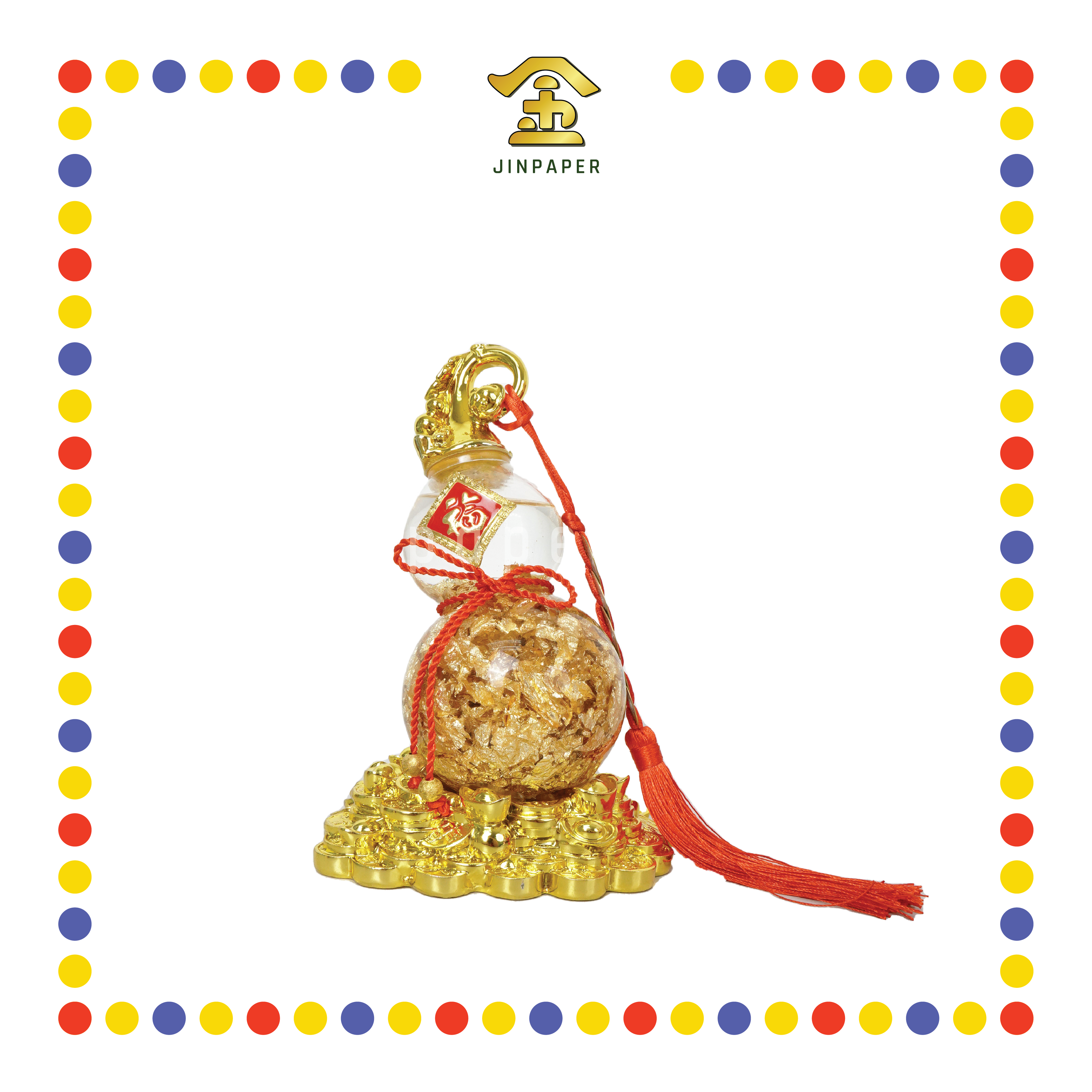 LUCKY GOODS hl002 金元宝底座弯头金箔葫芦