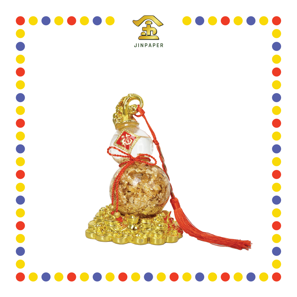 LUCKY GOODS hl002 金元宝底座弯头金箔葫芦