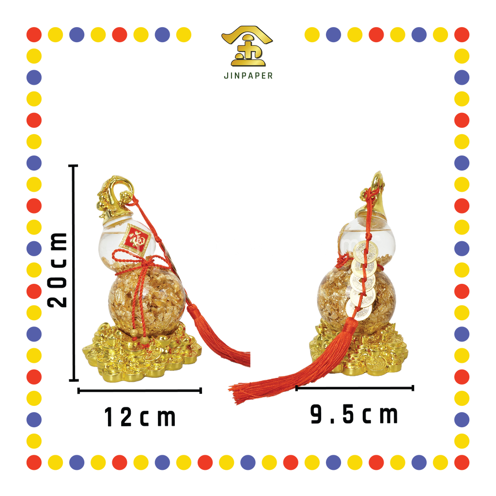 LUCKY GOODS hl002 金元宝底座弯头金箔葫芦