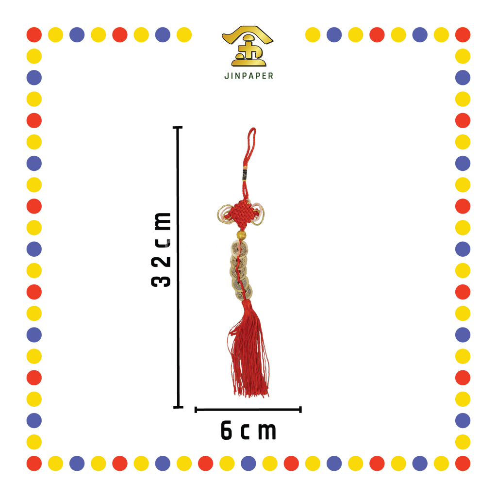 LUCKY GOODS 金边中国结五帝钱