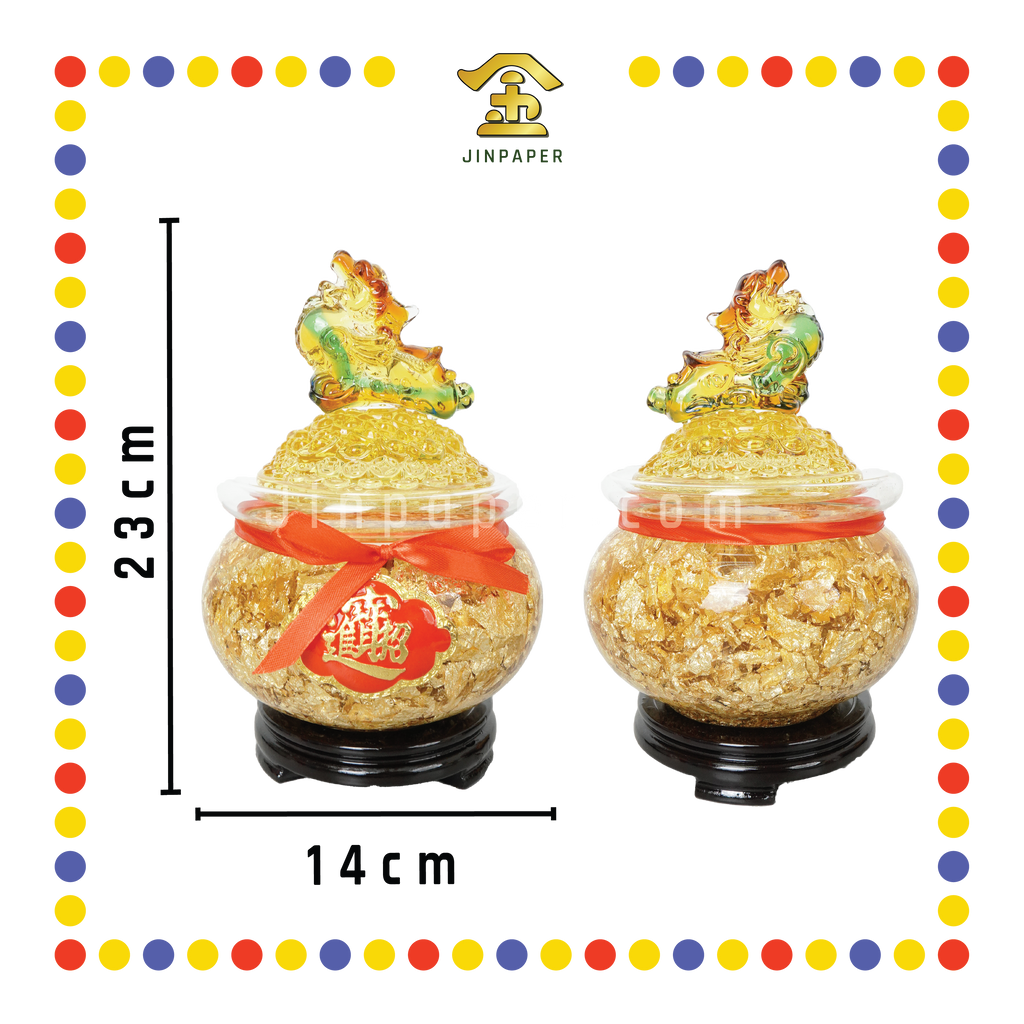 LUCKY GOODS【大号/小号】貔貅金箔聚宝盆