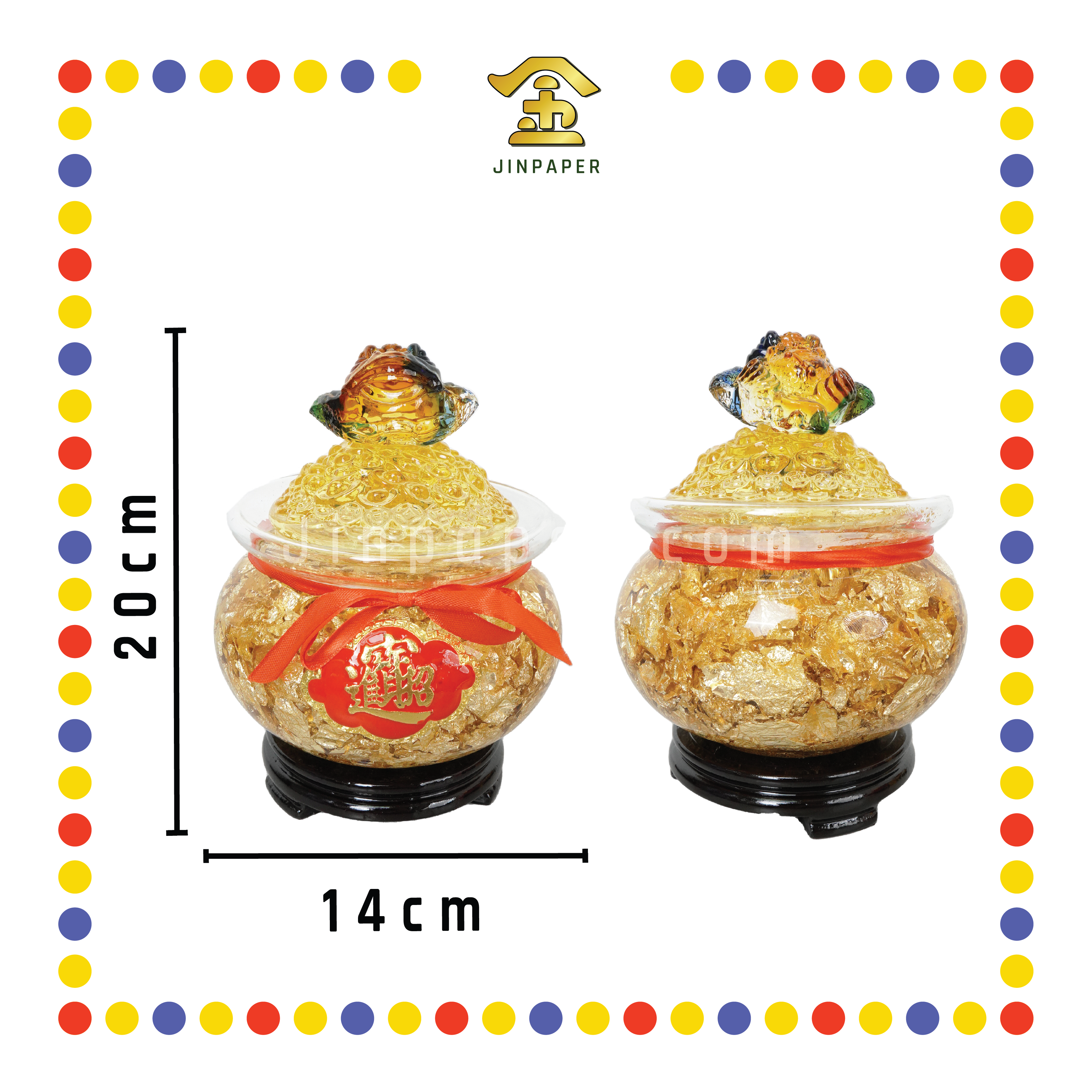 LUCKY GOODS【大号/小号】金蟾金箔聚宝盆