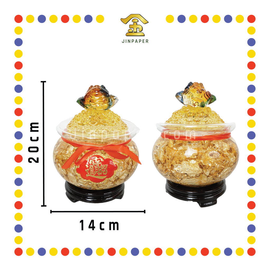 LUCKY GOODS【大号/小号】金蟾金箔聚宝盆