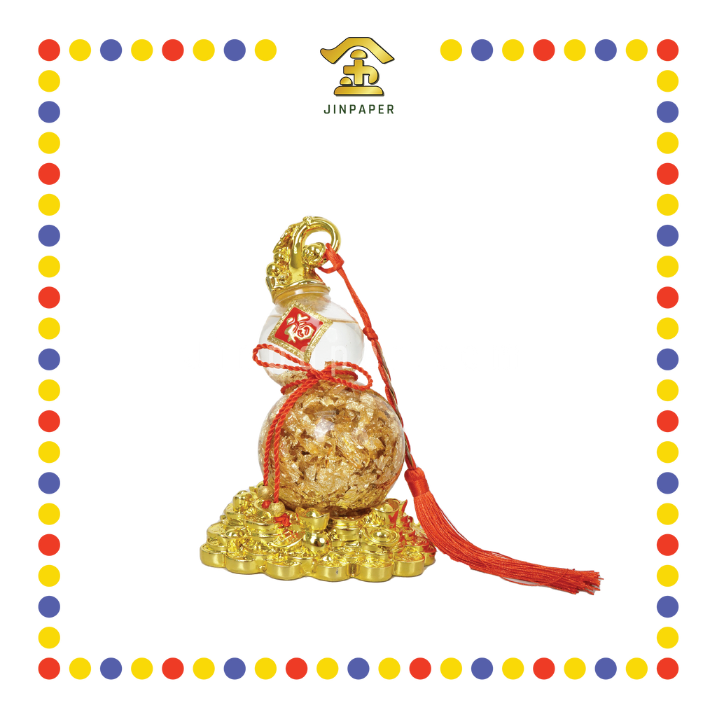 LUCKY GOODS hl002 金元宝底座弯头金箔葫芦