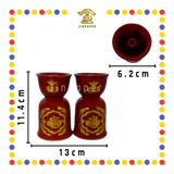 PRAYING CANDLESTICK【6号/5号/4号/3号】朱红烛台(描金, 宝钱)