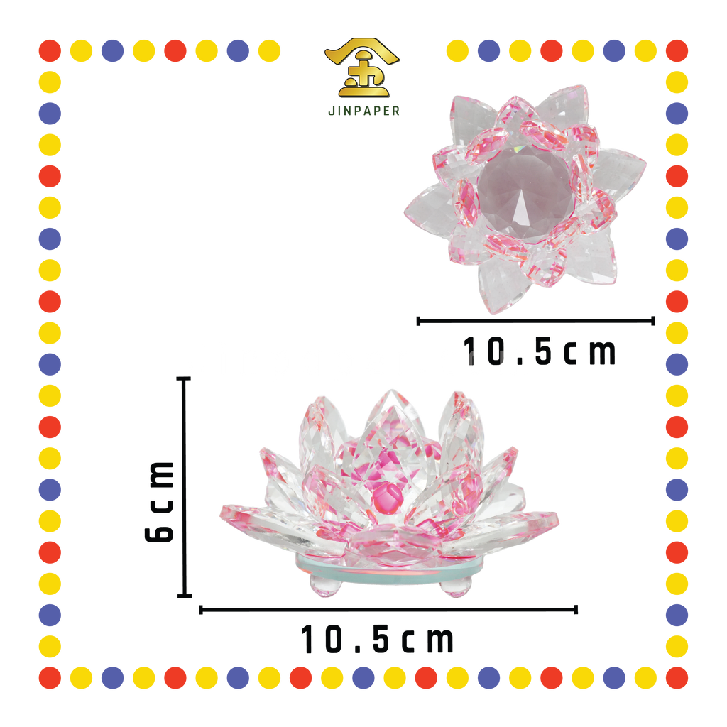 LUCKY GOODS 圆心底水晶莲花【透明/粉色/黄色】