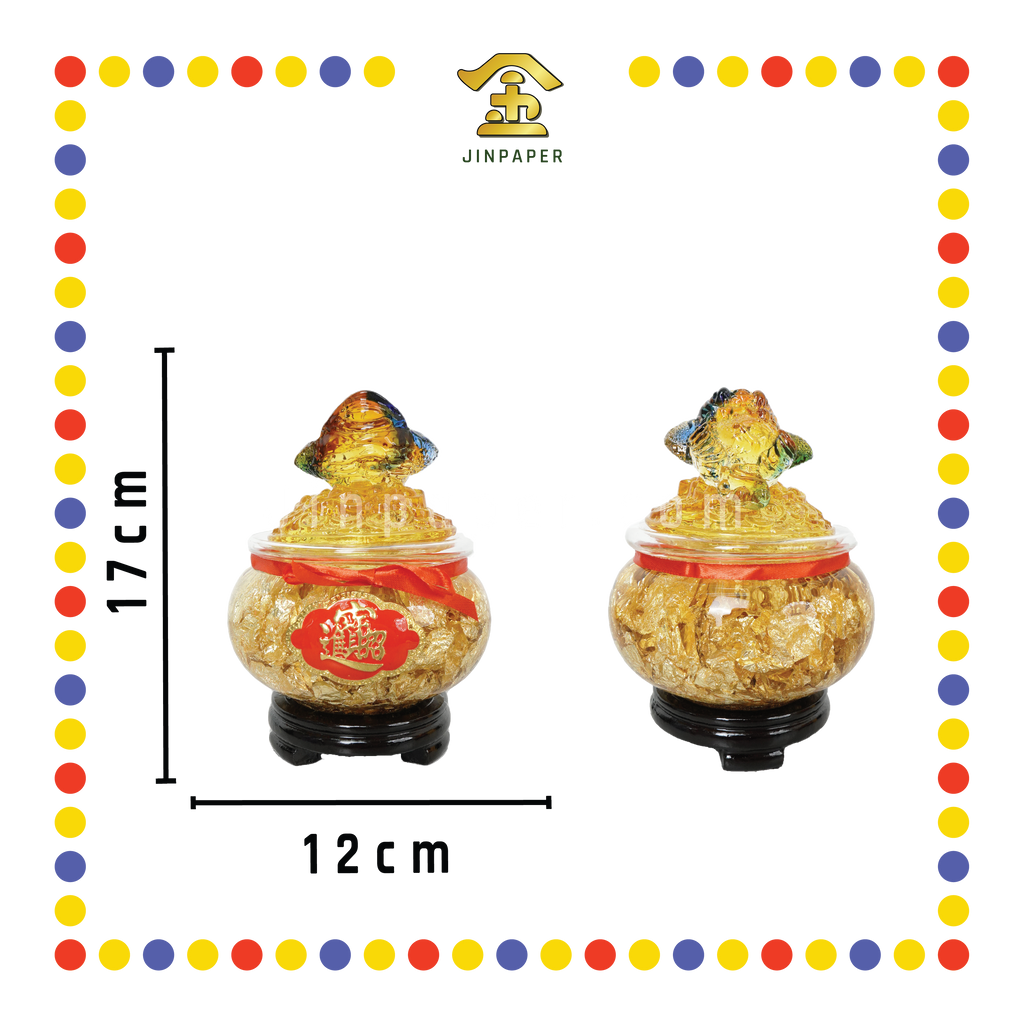 LUCKY GOODS【大号/小号】金蟾金箔聚宝盆