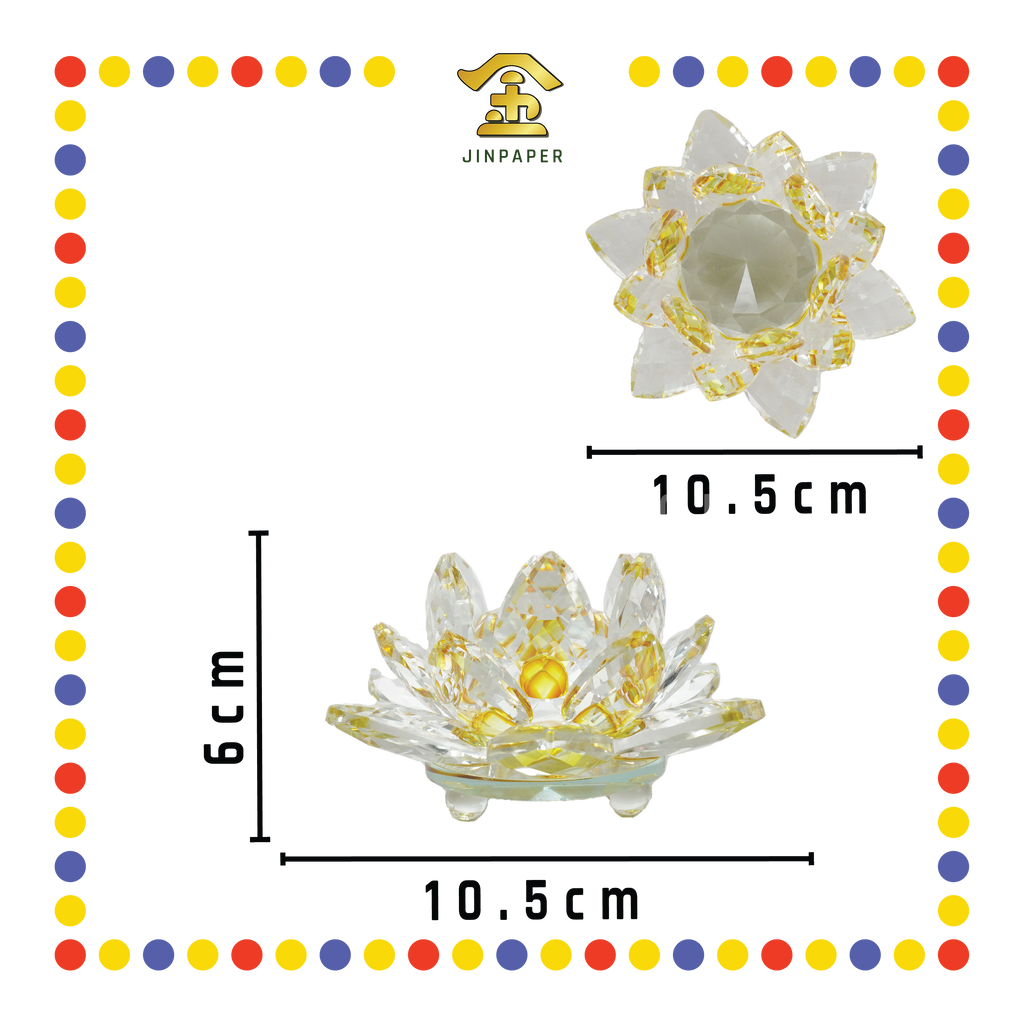 LUCKY GOODS 圆心底水晶莲花【透明/粉色/黄色】