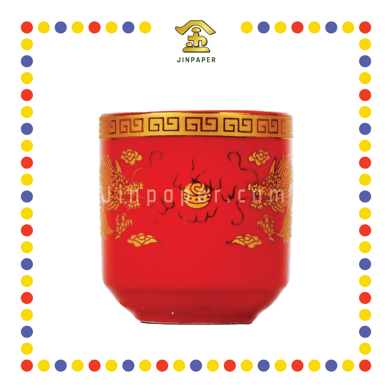 PRAYING CUP 旗红 双龙桶形杯