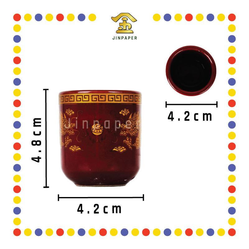 PRAYING CUP 朱红 双龙桶形杯