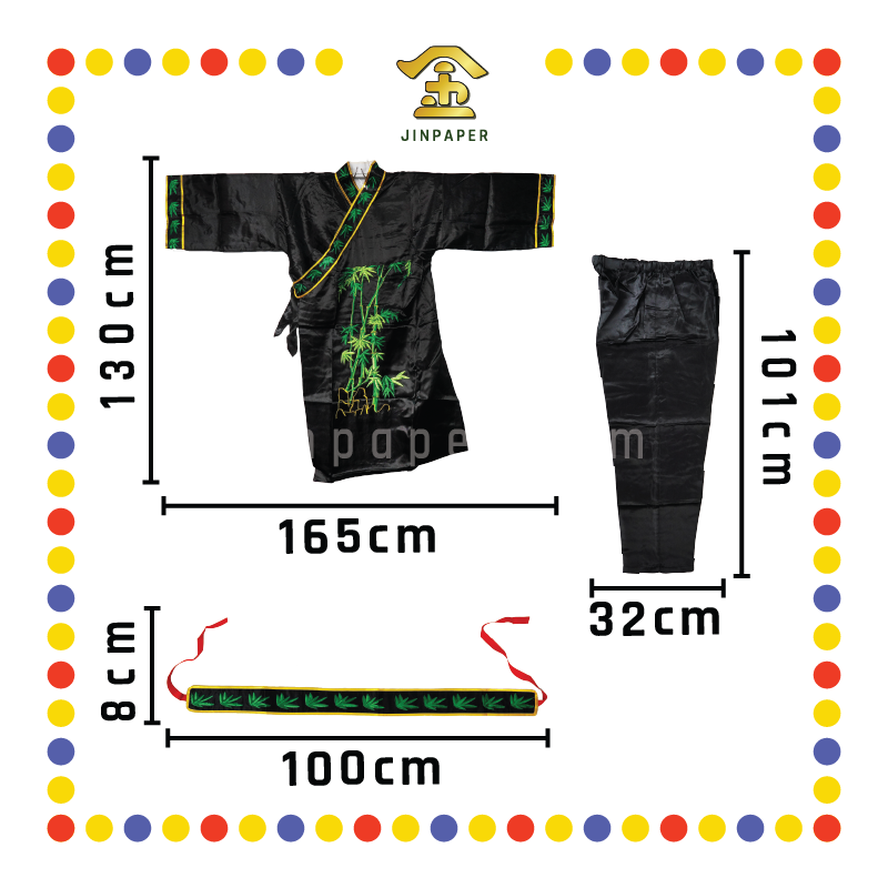 CLOTH EMBROIDERY 五鬼大哥爷-衣/裤/腰带【白色/黑色】