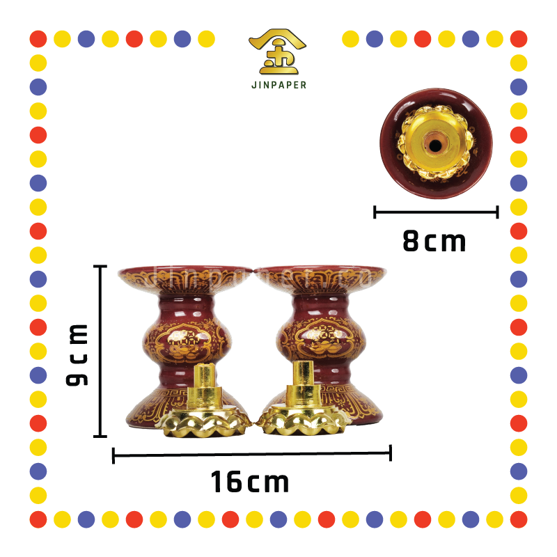 PRAYING CANDLESTICK 朱红【小号/中号/大号】招财烛台