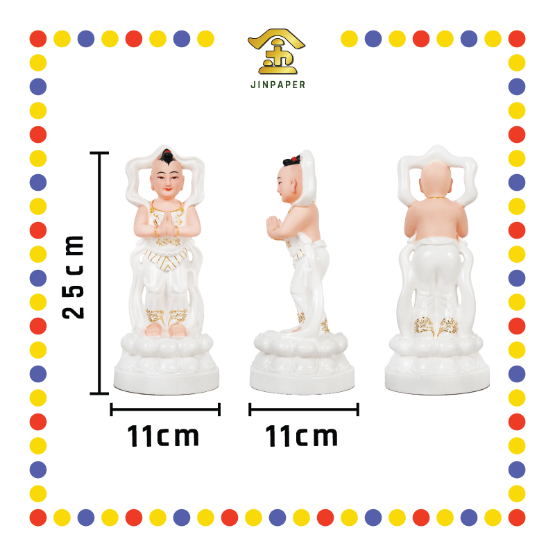 PRAYING STATUE 10寸 金边金童玉女(对)