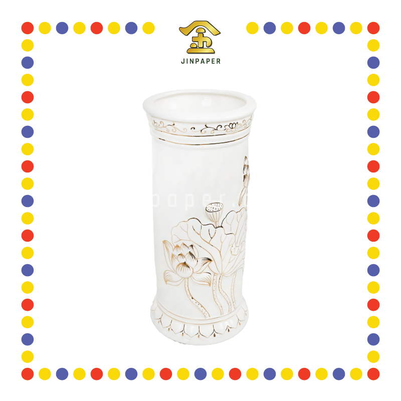 PRAYING STICKTONG 10寸 描金莲花香筒