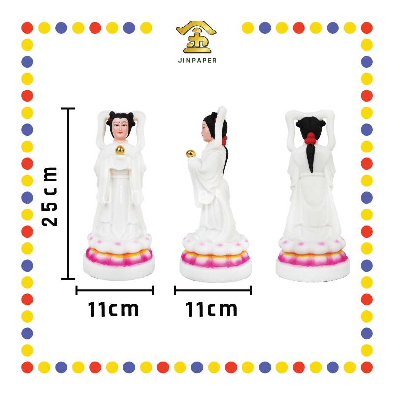 PRAYING STATUE 10寸 仿白玉金童玉女(对)