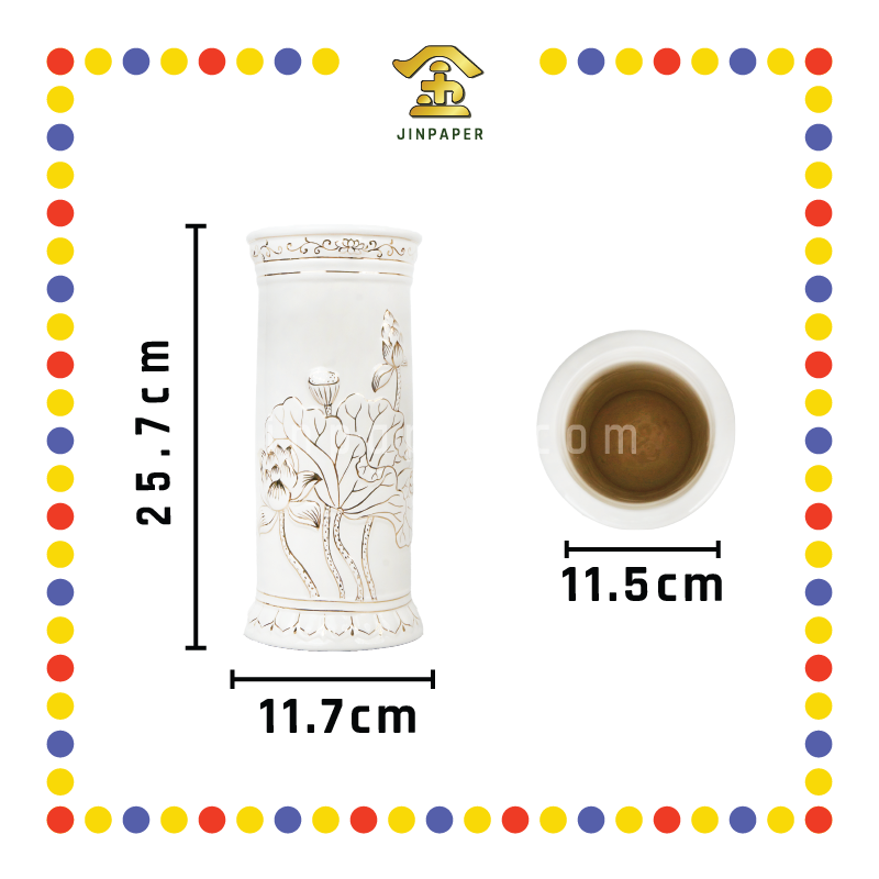 PRAYING STICKTONG 10寸 描金莲花香筒