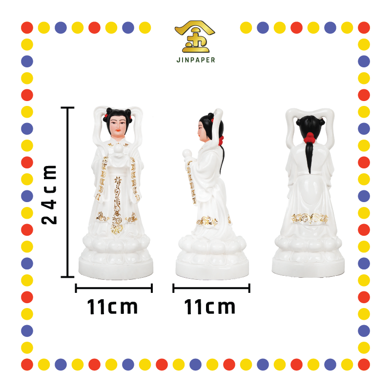 PRAYING STATUE 10寸 金边金童玉女(对)