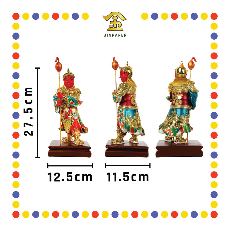 PRAYING STATUE 10寸 树脂珍珠漆文武判官(对)
