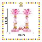 PARYING LAMP 10号 七彩水晶莲花灯【粉紅/透明/黄/紫】