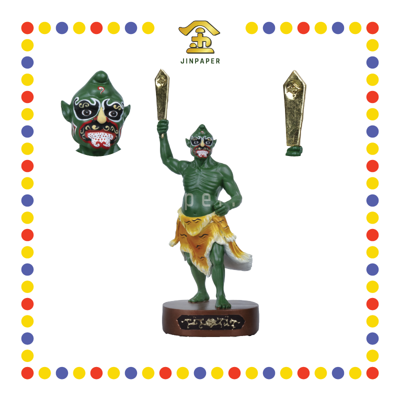PRAYING STATUE 10寸 树脂珍珠淡彩新体站五鬼(套)