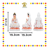 PRAYING STATUE 12寸 粉彩边红莲花观音