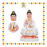 PRAYING STATUE 12寸 粉彩边红莲花观音