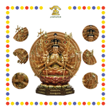 PRAYING STATUE 12寸 (坐)千手观音珍珠漆彩肤脸树脂