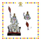 PRAYING STATUE 12寸 树脂珍珠淡彩坐棺七爷八爷(对)
