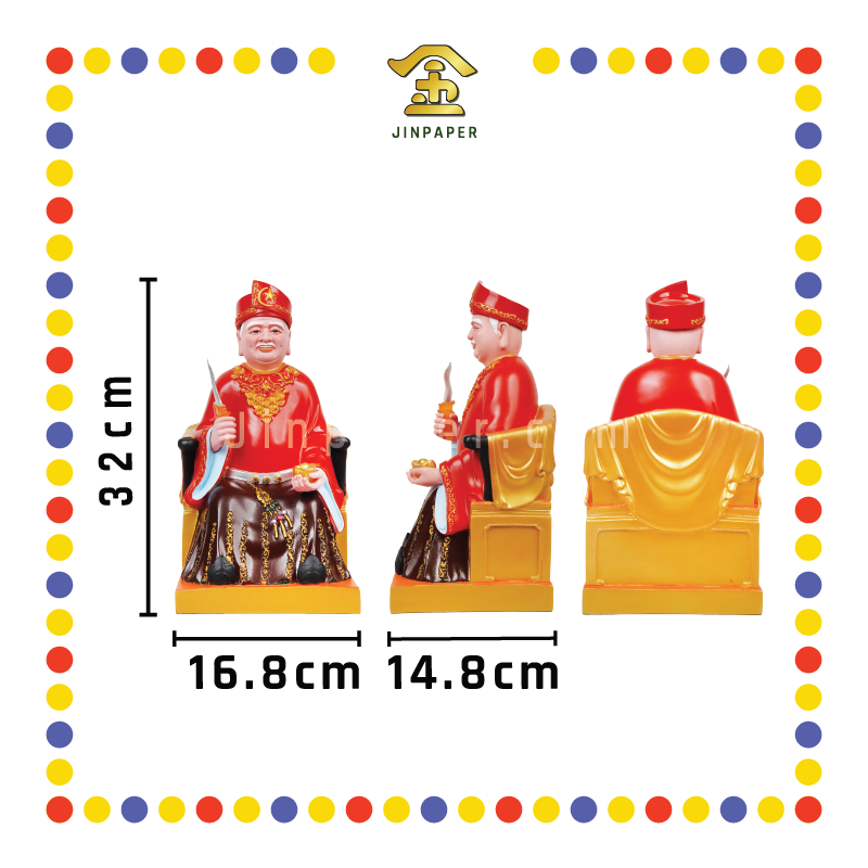 PRAYING STATUE 12寸 坐椅皇帽MISAI红衣拿督公/刀