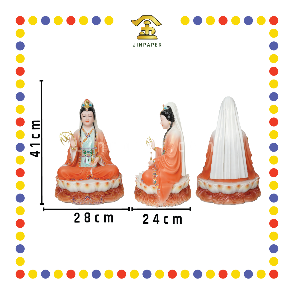 PRAYING  STATUE 16寸 实心红衣妙善观音