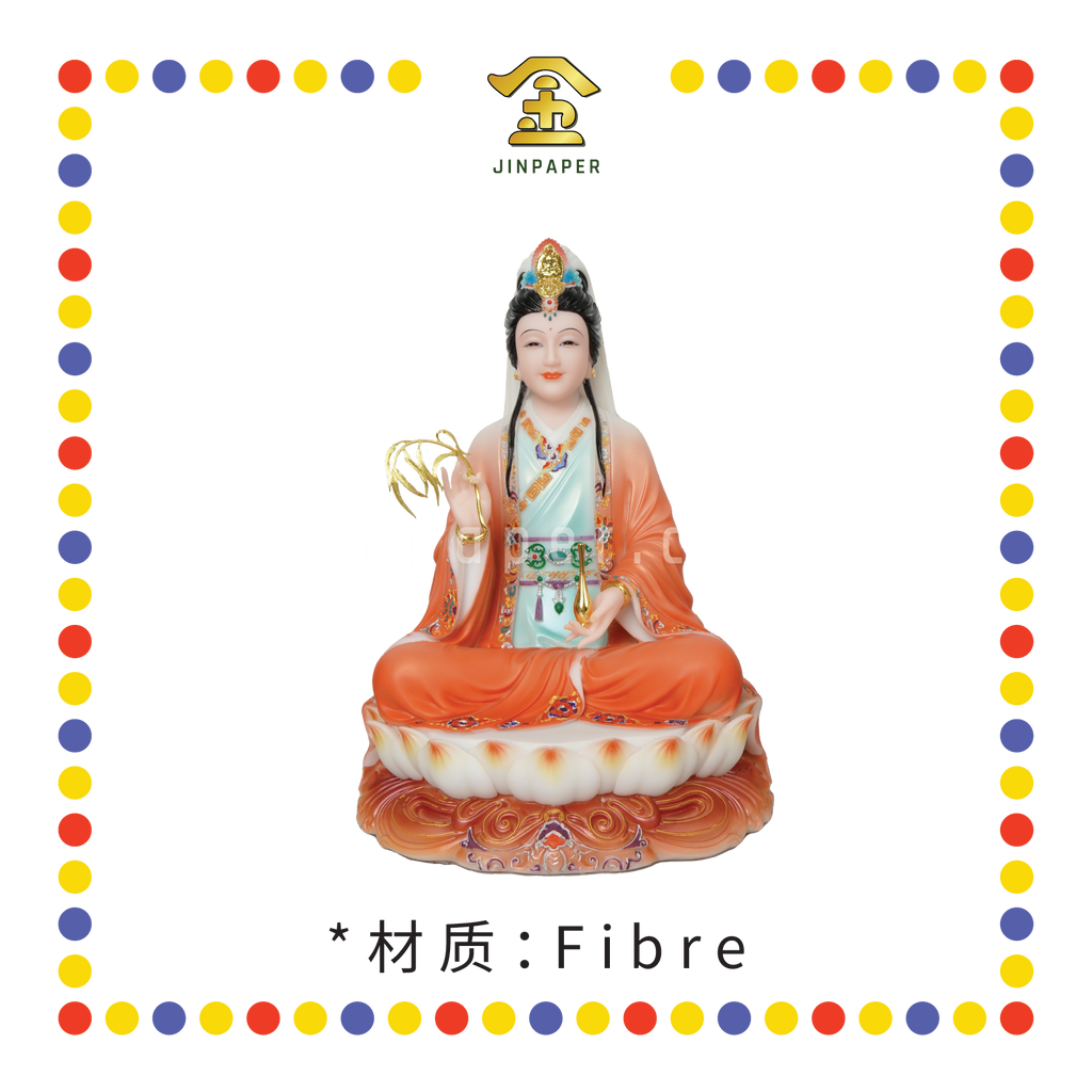 PRAYING  STATUE 16寸 实心红衣妙善观音