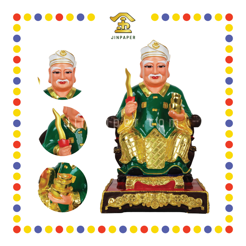 PRAYING STATUE 16寸 坐青衣白苏丹帽拿督公