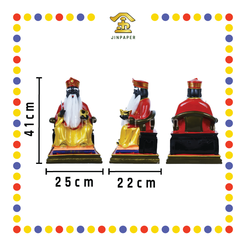 PRAYING STATUE 16寸 坐黑脸红衣帽加须拿督公