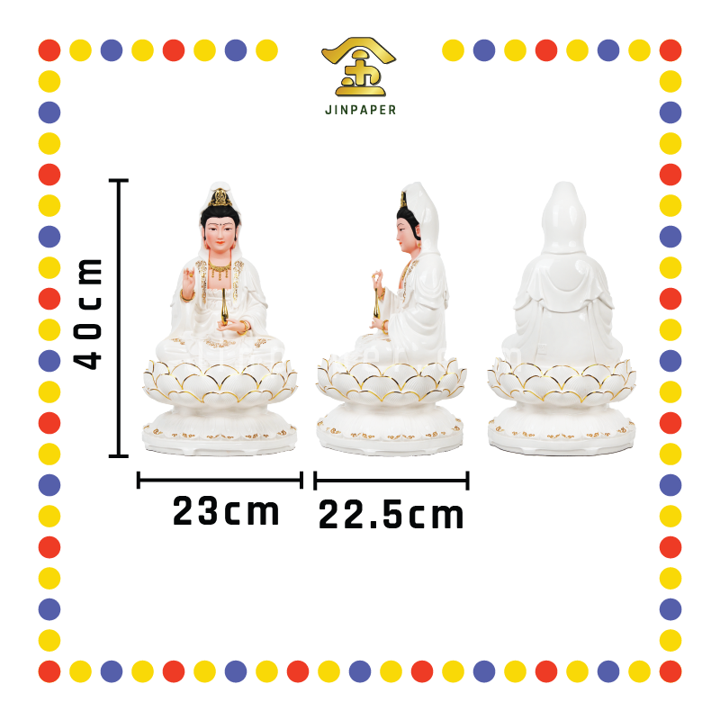 PRAYING STATUE 16寸 描金边观音