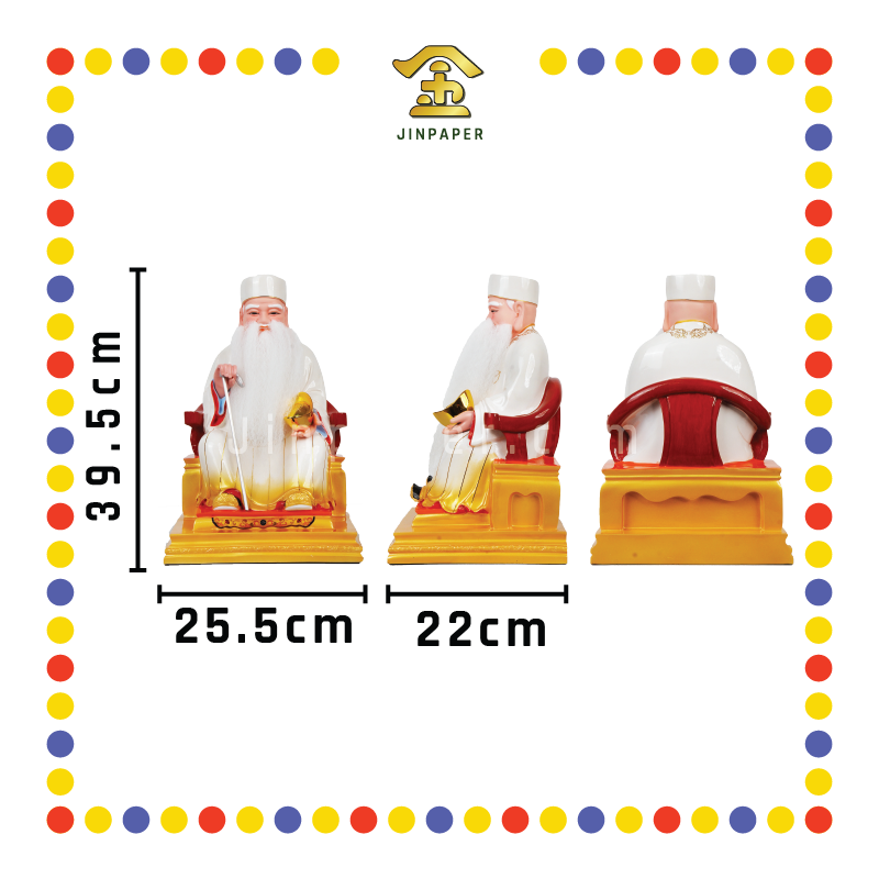 PRAYING STATUE 16寸 真须白衣白拐拿督公