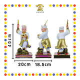 PRAYING STATUE 16寸 站踩石白衣白苏丹帽拿督公