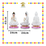 PRAYING STATUE 16寸 描金边粉莲观音