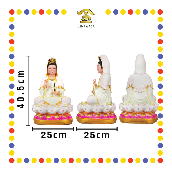 PRAYING STATUE 16寸彩色(活眼)观音- JinPaper