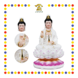 PRAYING STATUE 16寸 描金边粉莲观音