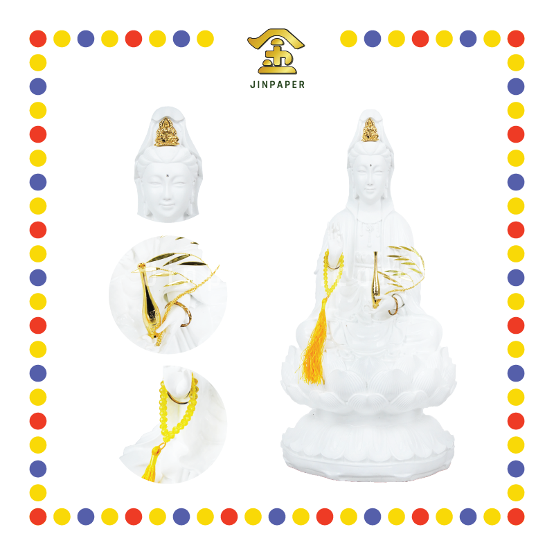 PRAYING STATUE 16寸 汉白玉观音