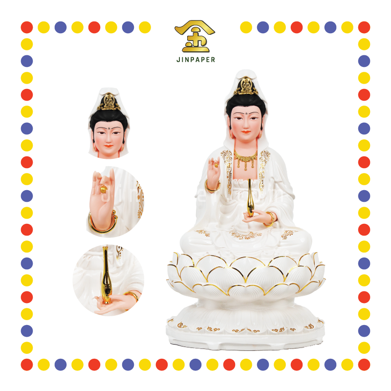 PRAYING STATUE 16寸 描金边观音