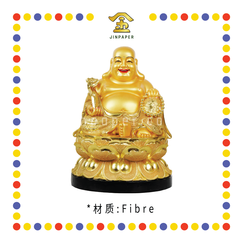 PRAYING STATUE 16寸 琉璃K金全莲笑佛