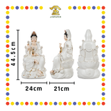 PRAYING STATUE 18寸 肤色瓷描金九莲观音