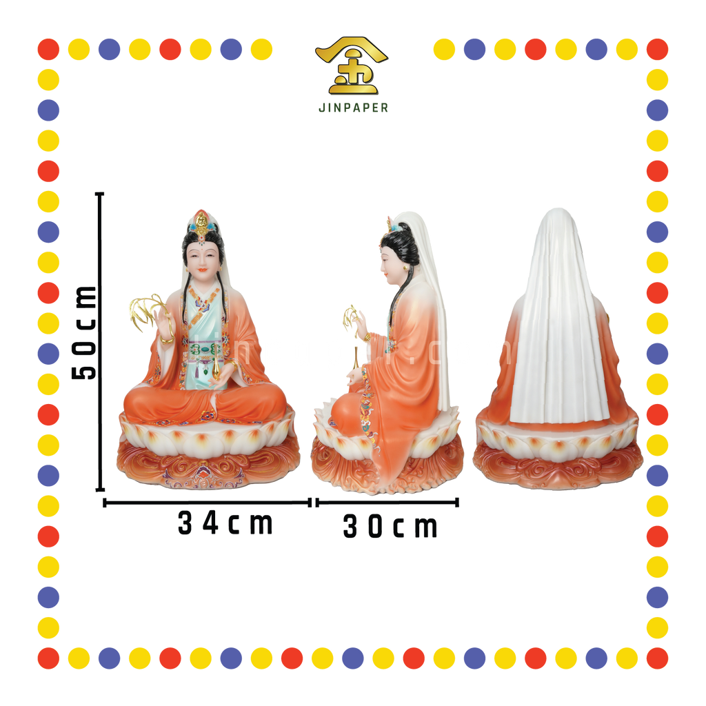 PRAYING  STATUE 19寸 实心红衣妙善观音