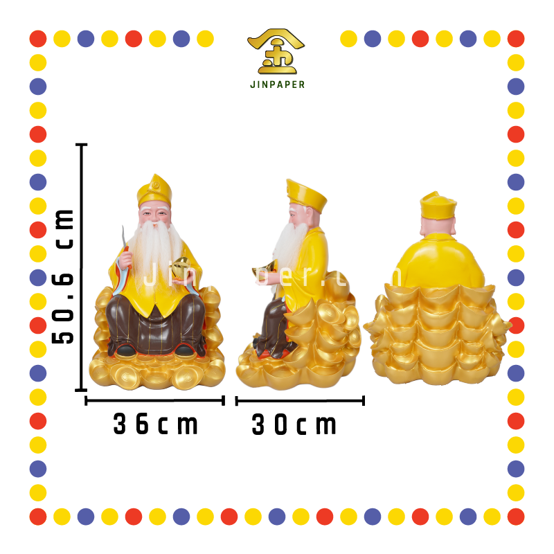 PRAYING STATUE 20寸 金山皇帽黄衣真须拿督公-刀