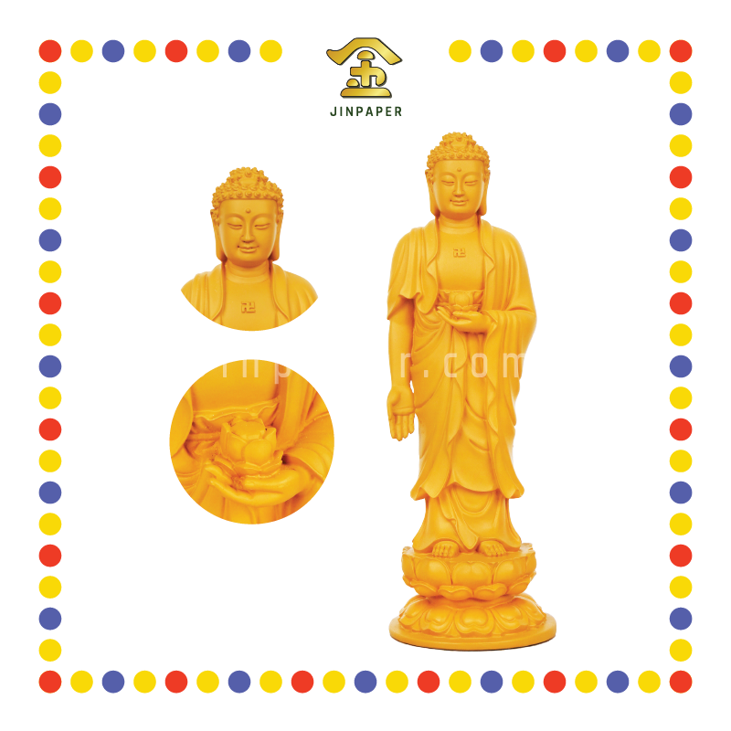 PRAYING STATUE 24cm 木色西方三圣(套)