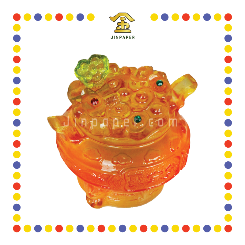 LUCKY GOODS 2寸 仿琉璃聚宝盆