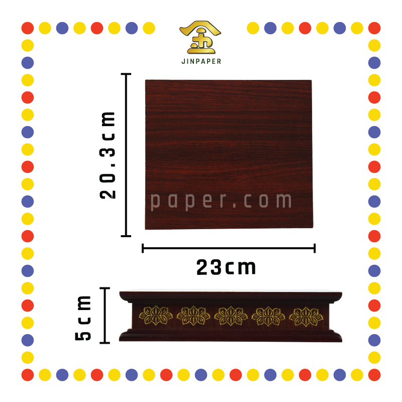 STATUE STAND 2''高 棕边/莲花雕刻垫座(多种尺寸)