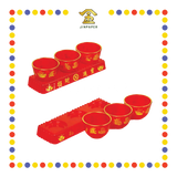 PRAYING CUP 3882 3头水晶元宝发财套杯